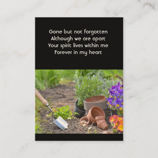 Memorial Foto Gardens Gardener Business Card Visitenkarte (Vorderseite)