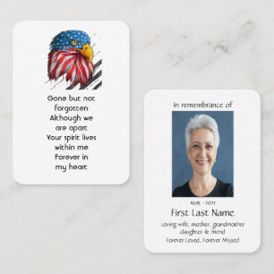 Memorial Foto Gebet Bald Adler Militär Visitenkarte