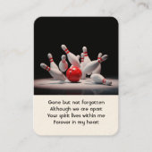 Memorial Foto Gebet Bowling Bowler Visitenkarte (Vorderseite)