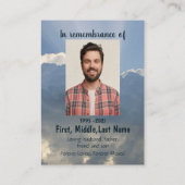 Memorial Foto Gebet Christlich Himmlisch Sky Visitenkarte (Rückseite)