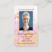 Memorial Foto Gebet Garten Blume Christlich Visitenkarte (Rückseite)