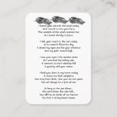 Memorial Foto Gebet Grafik Kunstfedern Visitenkarte (Vorderseite)