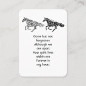 Memorial Foto Gebet Grafik Kunstpferde Visitenkarte (Vorderseite)