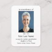 Memorial Foto Gebet Grafik Kunstpferde Visitenkarte (Rückseite)