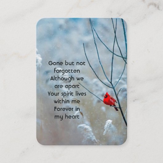 Memorial Foto Gebet Kardinal Roter Bird Visitenkarte (Vorderseite)