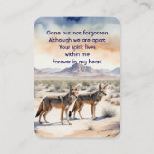 Memorial Foto Gebet Keepake Coyotes Wüste Visitenkarte (Vorderseite)