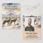 Memorial Foto Gebet Keepake Coyotes Wüste Visitenkarte (Vorne/Hinten)