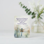 Memorial Foto Gebet Keepake Dragonfly Visitenkarte (Stehend Vorderseite)