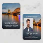 Memorial Foto Gebet Köln Kölner Dom Deutschland Visitenkarte (Vorne/Hinten)