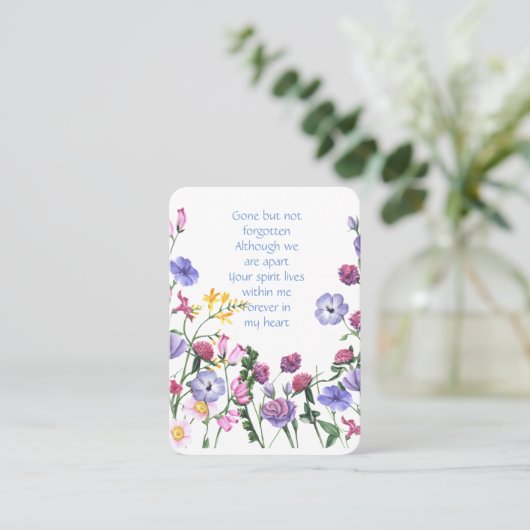 Memorial Foto Gebet Lavendel Garten Blume Visitenkarte (Stehend Vorderseite)