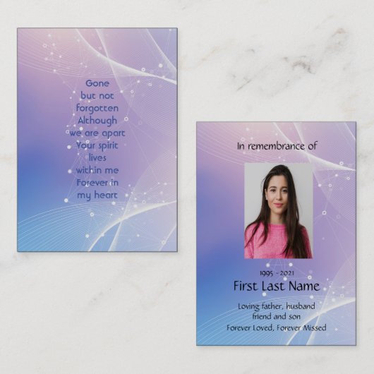 Memorial Foto Gebet Medical Science Chemesty Visitenkarte (Vorne/Hinten)