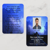 Memorial Foto Gebet Motorrad Biker Christlich Visitenkarte (Vorne/Hinten)