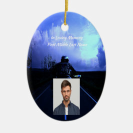Memorial Foto Gebet Motorrad Biker Keramik Ornament