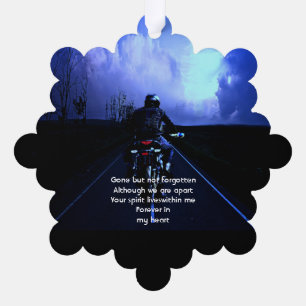 Memorial Foto Gebet Motorrad Biker Ornament Karte