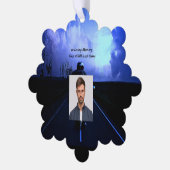 Memorial Foto Gebet Motorrad Biker Ornament Karte (Linke Ecke)