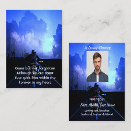 Memorial Foto Gebet Motorrad Biker Visitenkarte