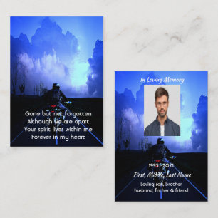 Memorial Foto Gebet Motorrad Biker Visitenkarte