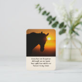 Memorial Foto Gebet Pferde Silhouette Visitenkarte (Stehend Vorderseite)