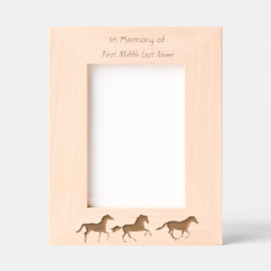 Memorial Foto Gebet Pferde Western Geätzte Rahmen