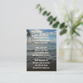 Memorial Foto Gebet Sea Lake Beach Visitenkarte (Stehend Vorderseite)