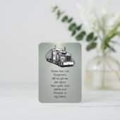 Memorial Foto Gebet Semi-Truck Traktor Trailer Visitenkarte (Stehend Vorderseite)