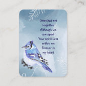 Memorial Foto Gebet Wasserfarbe Bluejay Garten Visitenkarte (Vorderseite)
