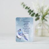Memorial Foto Gebet Wasserfarbe Bluejay Garten Visitenkarte (Stehend Vorderseite)