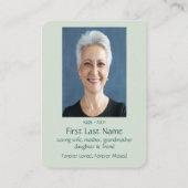 Memorial Foto Gebet Wasserfarbe Hummingbird Bird Visitenkarte (Rückseite)