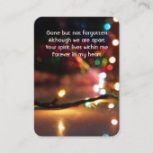 Memorial Foto Gebet Weihnachtsbeleuchtung Visitenkarte (Vorderseite)