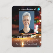Memorial Foto Gebet Weihnachtsbeleuchtung Visitenkarte (Rückseite)
