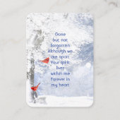 Memorial Foto Gebet Winterwald Kardinal Vögel Visitenkarte (Vorderseite)