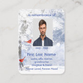 Memorial Foto Gebet Winterwald Kardinal Vögel Visitenkarte (Rückseite)