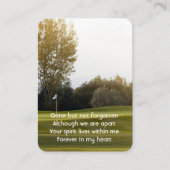 Memorial Foto Gedicht Golfer Golfplatz Golfspielen Visitenkarte (Vorderseite)