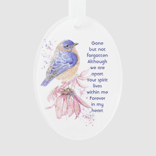 Memorial Foto Geem Bluebird Garden Bird Ornament (Vorderseite)