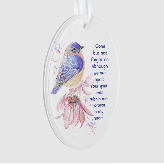Memorial Foto Geem Bluebird Garden Bird Ornament (Vorderseite)