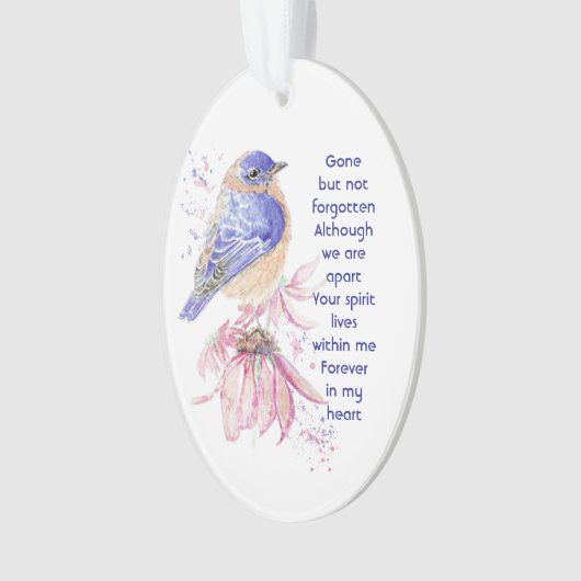 Memorial Foto Geem Bluebird Garden Bird Ornament (Vorderseite)