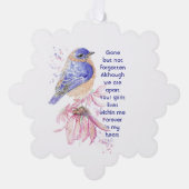 Memorial Foto Geem Bluebird Garden Bird Ornament Karte (Vorderseite)
