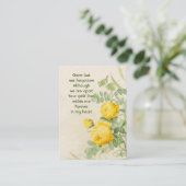 Memorial Foto Gelbe Rosen Garten Blume Visitenkarte (Stehend Vorderseite)