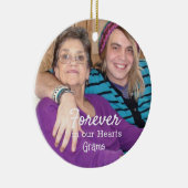 Memorial Foto Gold Snowflakes Weihnachten Keramik Ornament (Rechts)