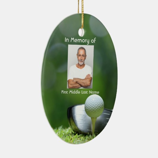 Memorial Foto Golfer Golfplatz Golfspielen Keramik Ornament (Rechts)