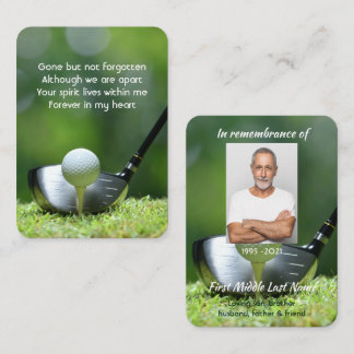 Memorial Foto Golfer Golfplatz Golfspielen Visitenkarte