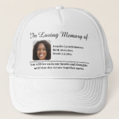 Memorial Foto hinzufügen Truckerkappe (Vorderseite)