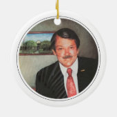 Memorial FOTO INITIALS Muster Moderne Bewahrung Keramik Ornament (Hinten)