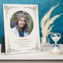 Memorial Foto Ivory Gold Decorative Plaque