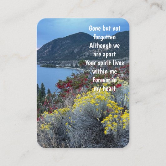 Memorial Foto Keepake Bergsee Blume Visitenkarte (Vorderseite)