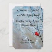 Memorial Foto Keepake Kardinal Red Bird Einladung (Vorderseite)