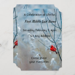 Memorial Foto Keepake Kardinal Red Bird Einladung