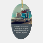 Memorial Foto Keepake Semi Truck Trailer Keramik Ornament (Rechts)