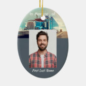 Memorial Foto Keepake Semi Truck Trailer Keramik Ornament (Hinten)