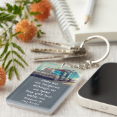 Memorial Foto Keepake Semi Truck Trailer Schlüsselanhänger (Vorderseite rechts)